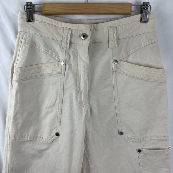 Anthropologie Maeve Cream-Coloured Utility Pants Womens Size 27 Cotton Casual - Picture 2 of 16